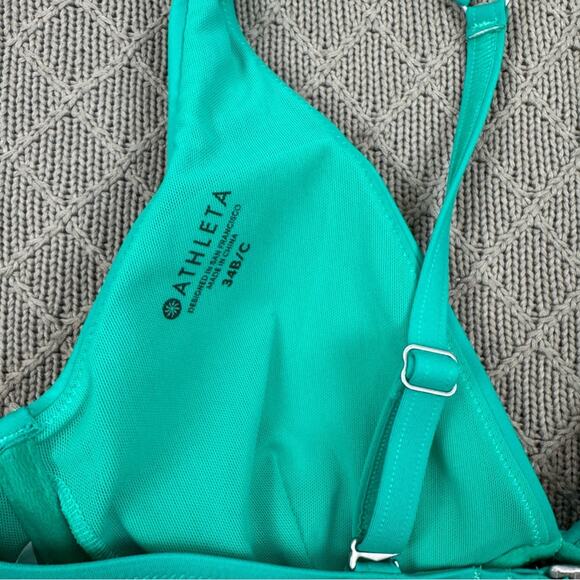 Athleta Green Bikini Top ~ 34 B/C - Picture 6 of 8